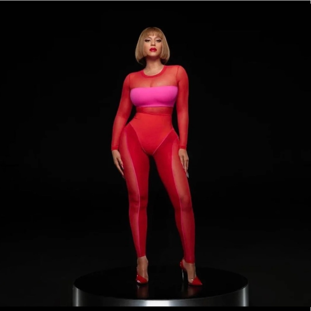 NWOT Ivy Park x Adidas Color-block Catsuit in Red and Pink size Small - Picture 2 of 8